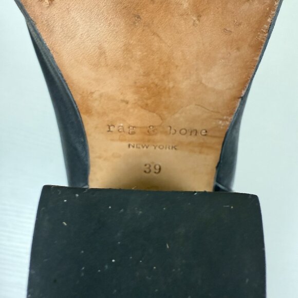 Rag & Bone Newbury Zip Up Black Leather Ankle Boots - Picture 12 of 14